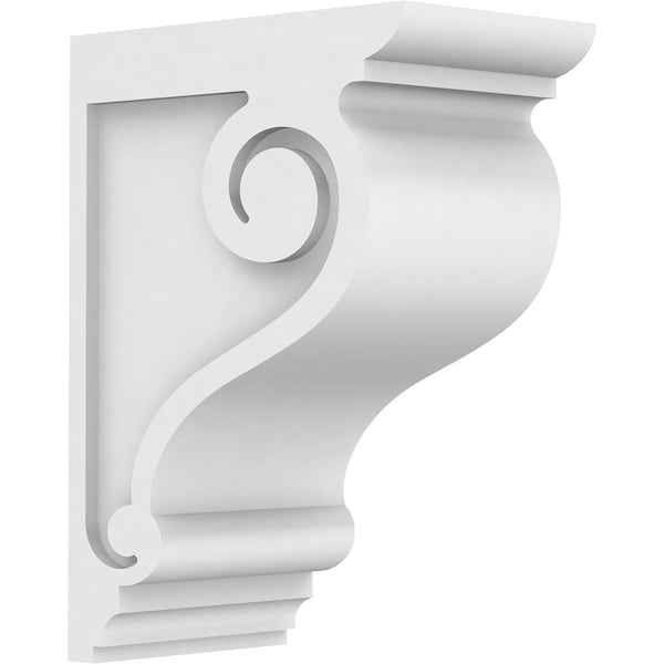Ekena Millwork Standard Scroll Architectural Grade PVC Corbel, 5"W x 10"D x 14"H CORP05X10X14SCR - main
